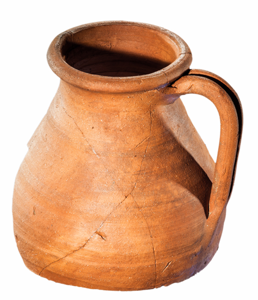 MEV.6955: Vaixella de taula: gerreta de ceràmica oxidada emporitana per als líquids (200 aC-50 dC). Can Caseta.